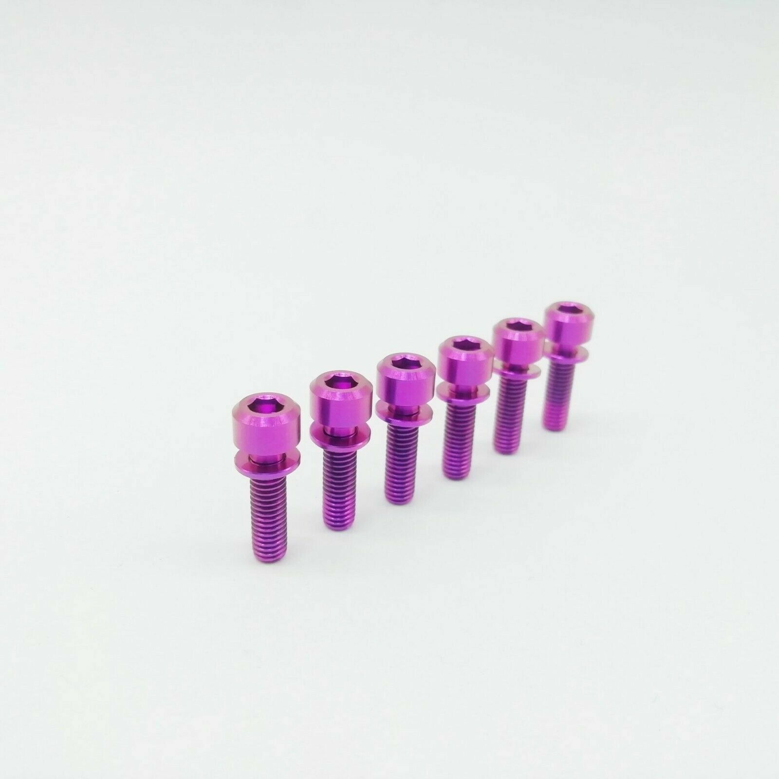6 Pcs Titanium Ti M5 M6 Hex Socket Washer Round Head Bolt for Bike Bicycle Stem