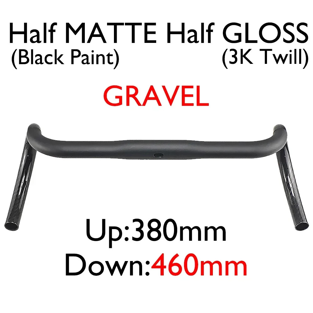 Carbon Fiber Internal Routing Road Gravel XC Bike Handlebars 380/400/420/440mm