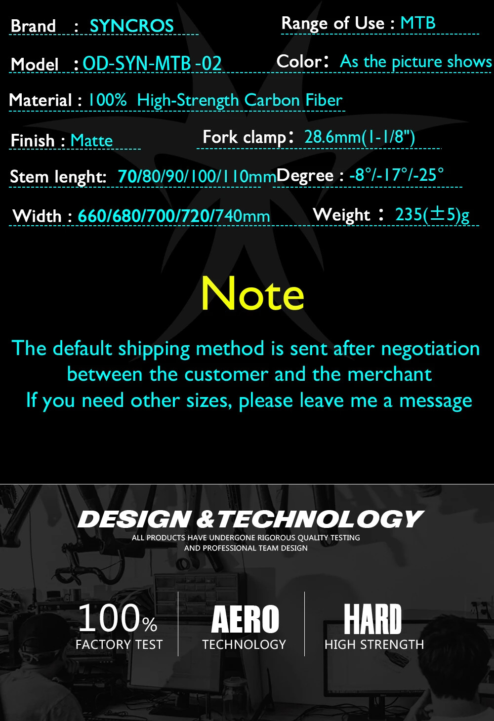 MTB Bicycle Integrated Carbon Handlebar with Stem -8/-17/-25 Degree 60*740mm