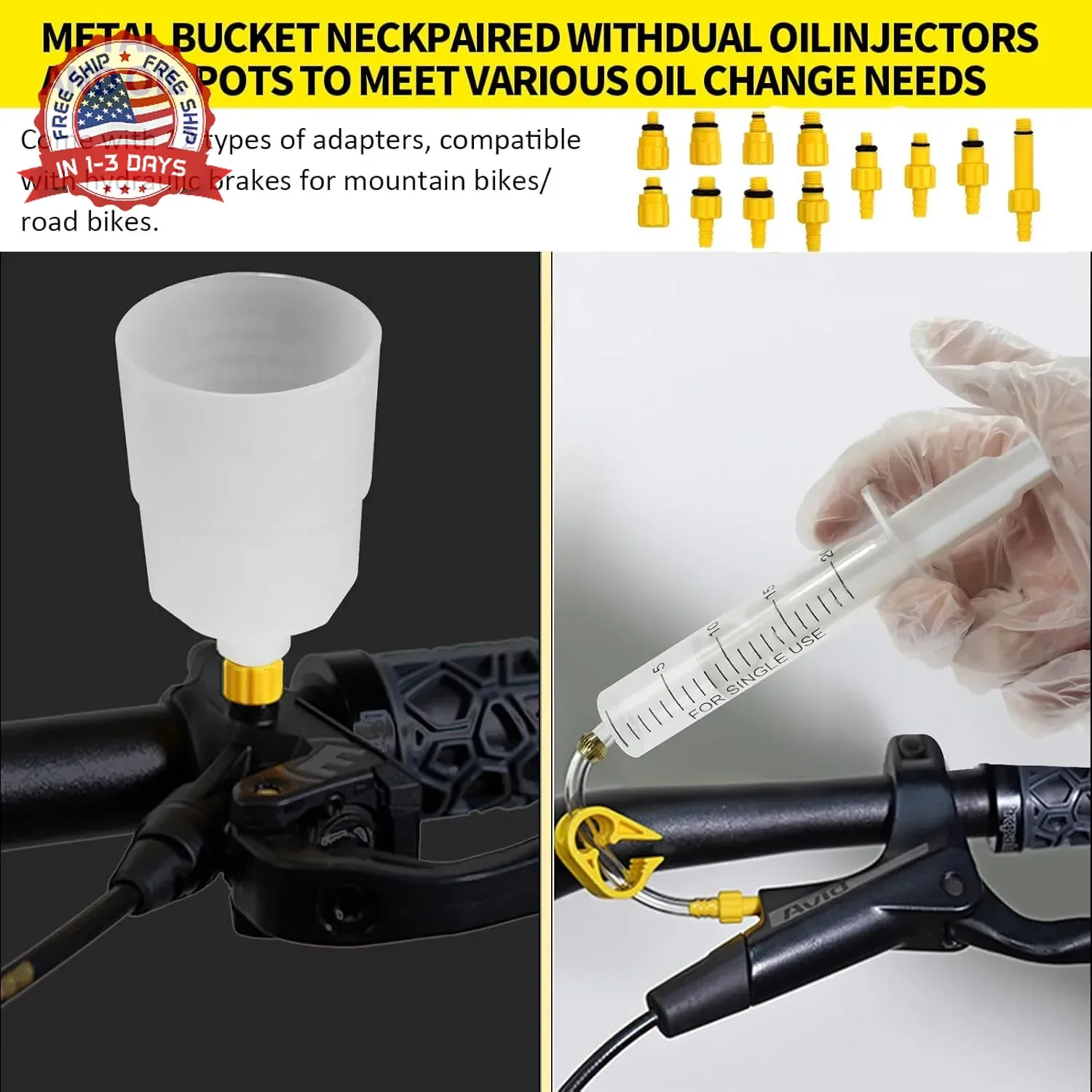 Brake Bleed Kit for Shimano, TEKTRO, TRP Hydraulic Disc Brakes, Brake Fluid Blee