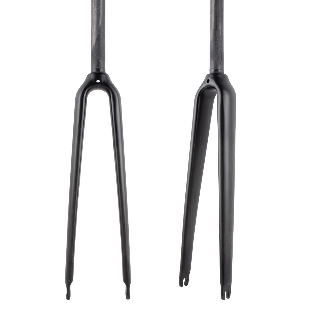 25.4mm Straight Tube Frok 3K Carbon Fiber Rigid Road Bike Fork 700C Rim Brack QR