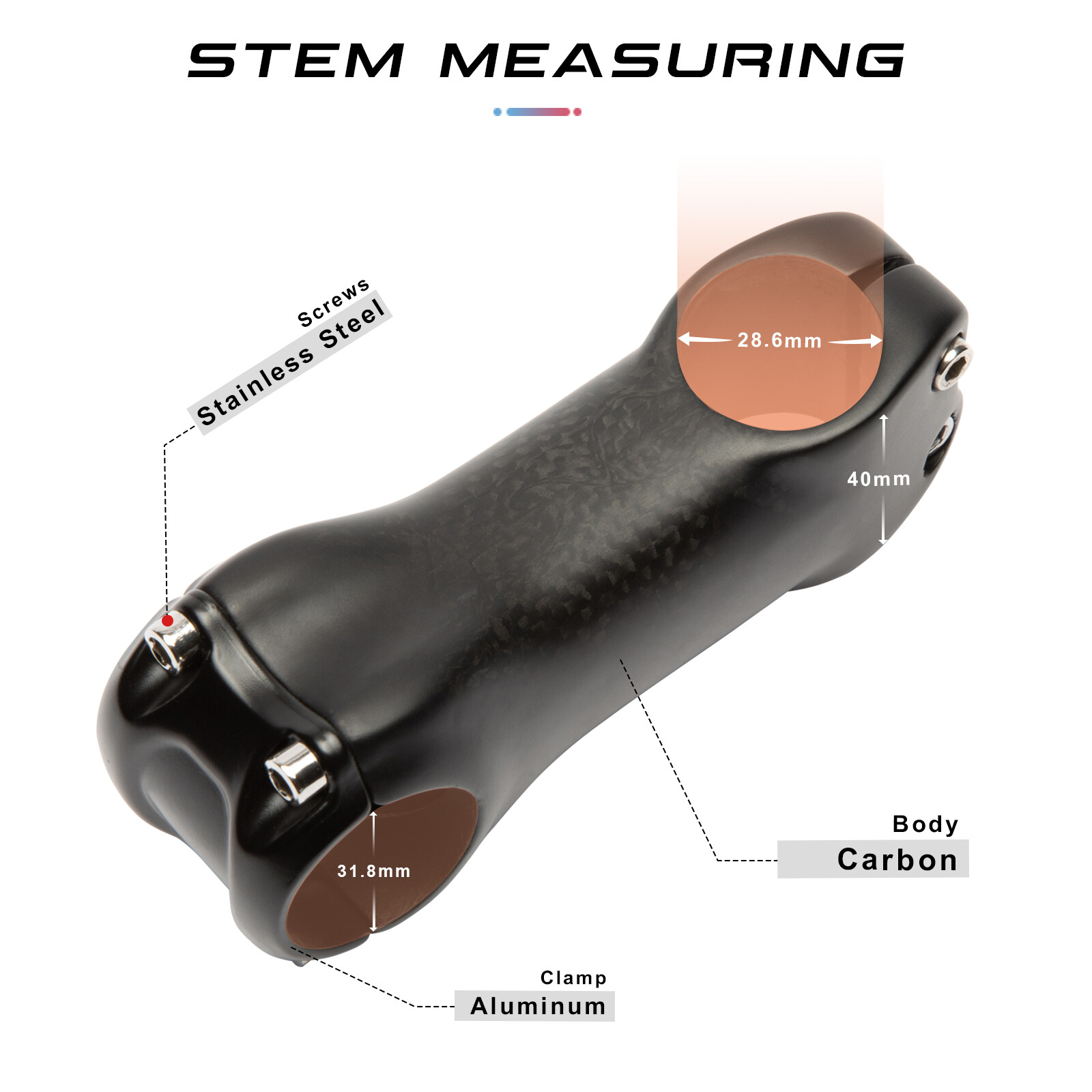 Carbon MTB Handlebar Stem Carbon Fiber Mountain Bike Stems for Cycling 70-130mm