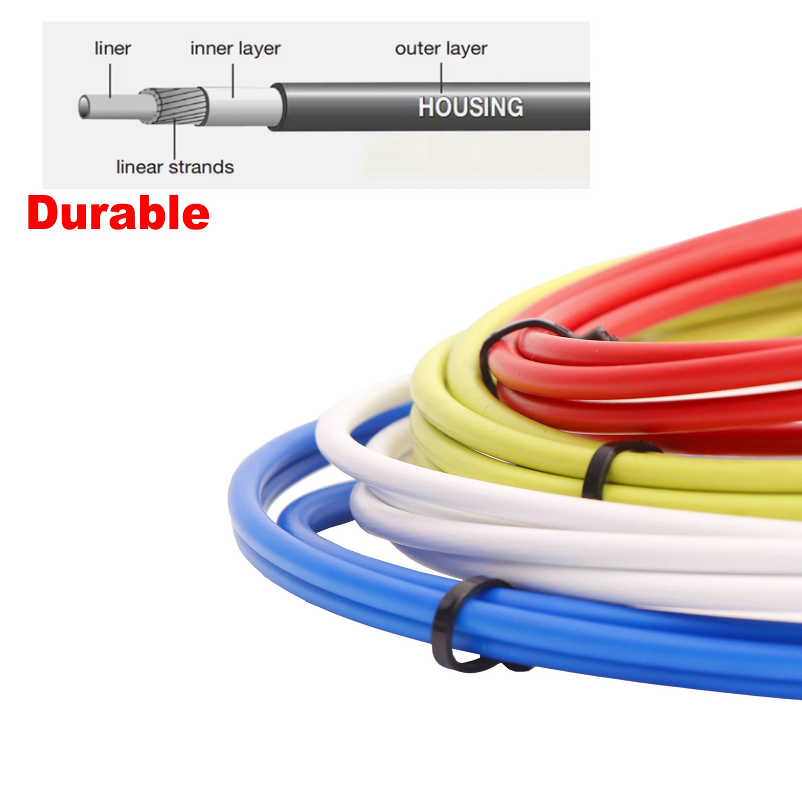 Bike Brake Shift Cable & Housing Set MTB Road Derailleur Wire Hose Kit
