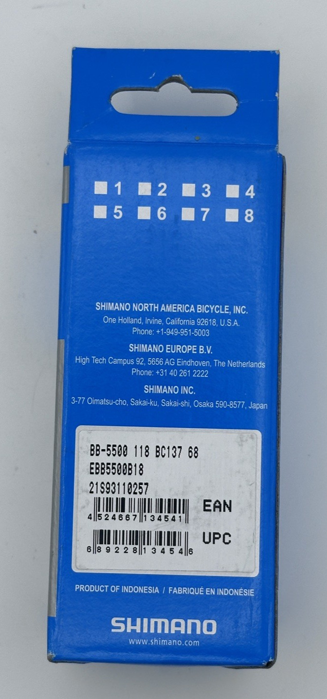 Shimano 105 BB-5500 Octalink Bottom Bracket 68×118.5mm BSA English New