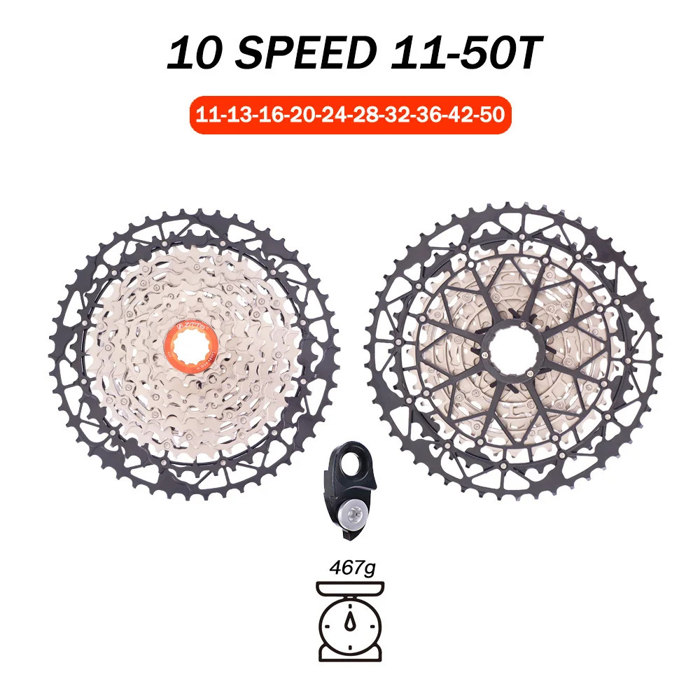 ZTTO 10-Speed MTB Cassette 11-40T/42T/46T/48T/50T Steel Freewheel HG Hub