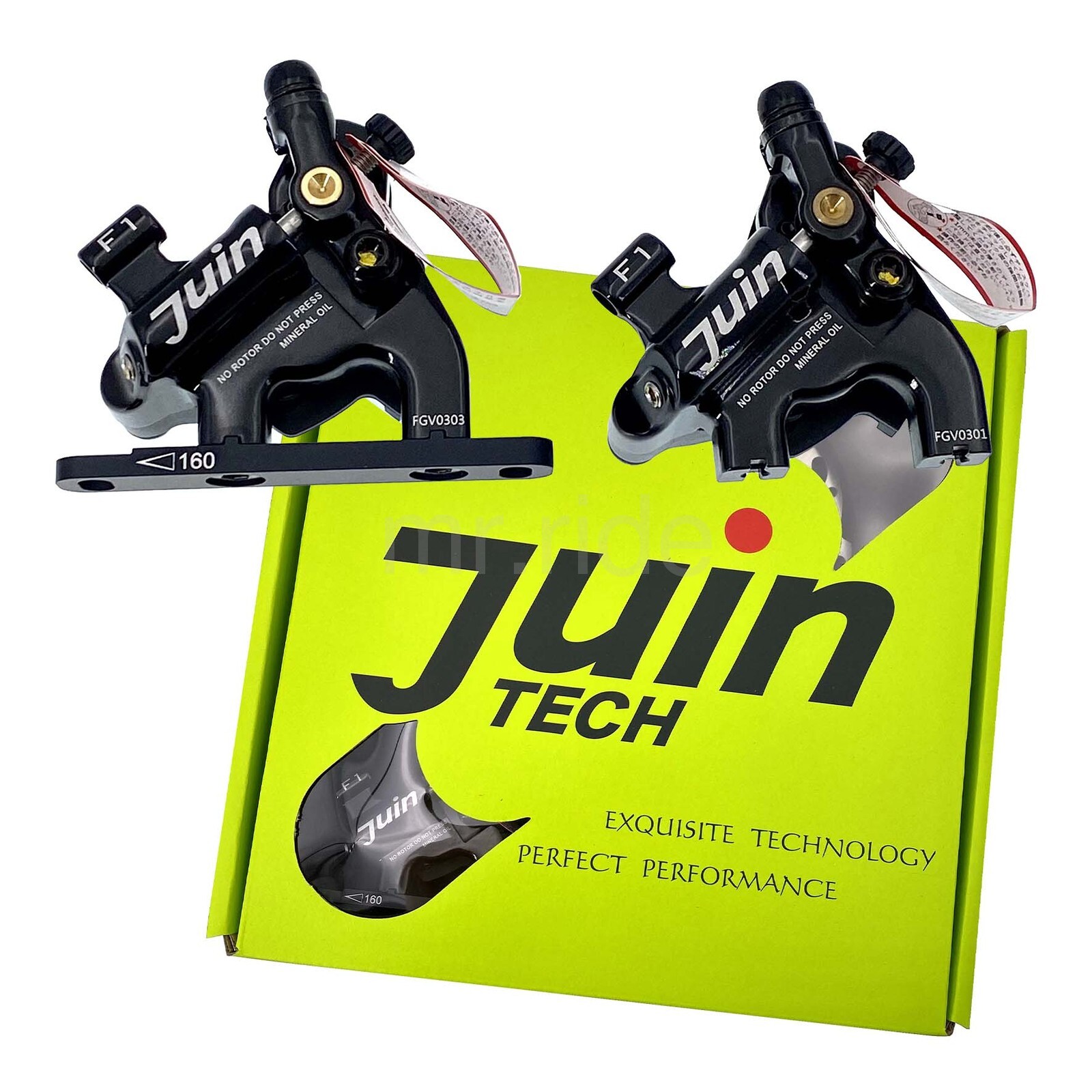 Juin Tech F1 Cyclocross CX Cycling Bike Disc Brake Calipers w/Flat Mount Black