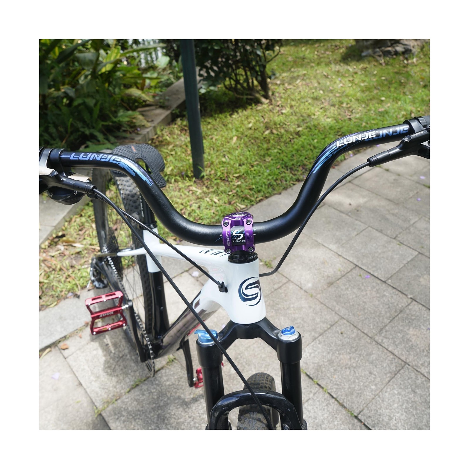 LUNJE 31.8mm Mountain Bike Handlebar, 35/50/70/90/120mm Rise Options, 780mm W…