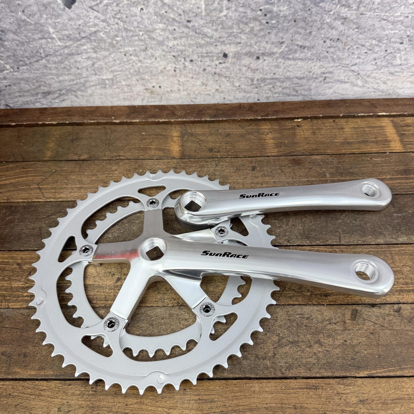 SunRace R31 Crank Set 170mm 53/39T Square Taper Double Road Silver Bike