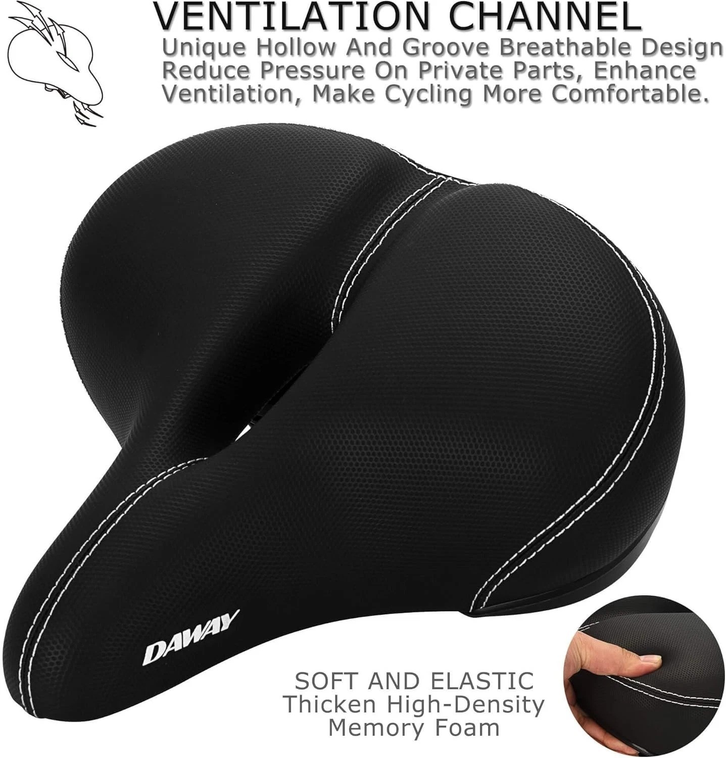 C30 Oversized Bike Seat with Memory Foam – Comfort for Peloton & Mountain Bikes