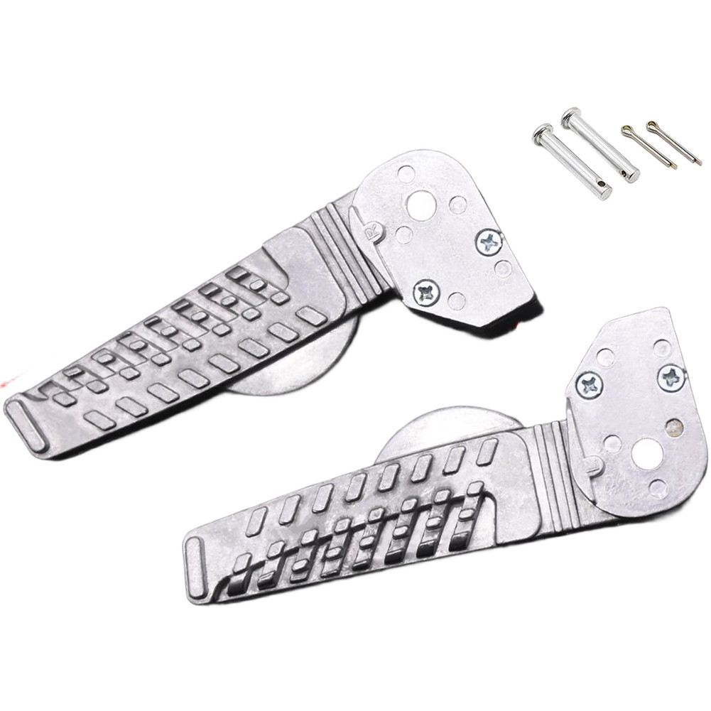 Folding Aluminum Rear Pedals for Motorcycle Footrest 12.5×4.5×2.3cm Silver