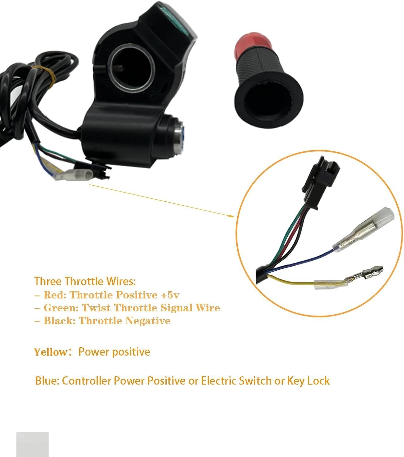 High-Performance eBike Twist Handlebar Grip with Voltage Meter – 7.8×1.38 inches