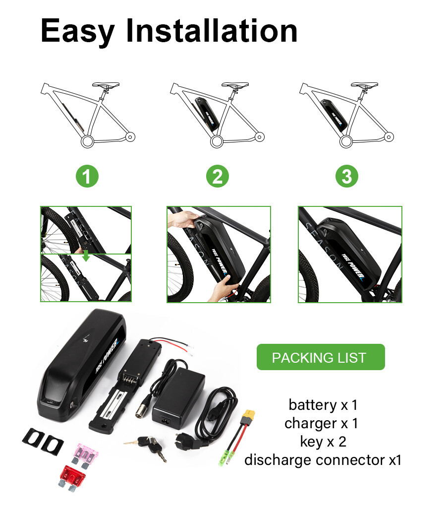48V 36V 17.4AH Hailong Battery Electric Bike Battery 48V Ebike Lithium Battery