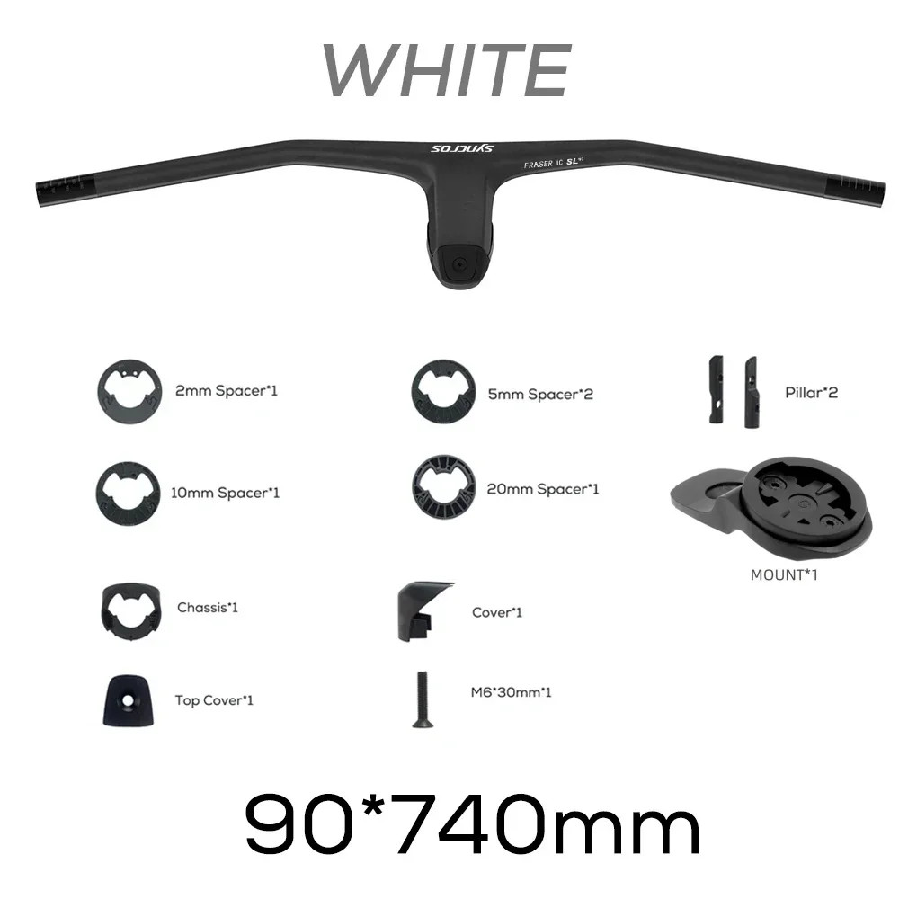 740MM -20 Degrees Full Carbon Fiber Integrated Cockpit MTB Handlebar with Stem
