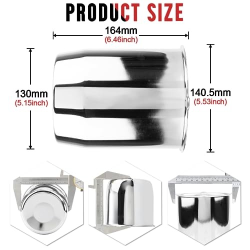 4PCS 5.15″ 130mm Push Through Center 5.15″ Center Hole, 6.42″ Height Chrome