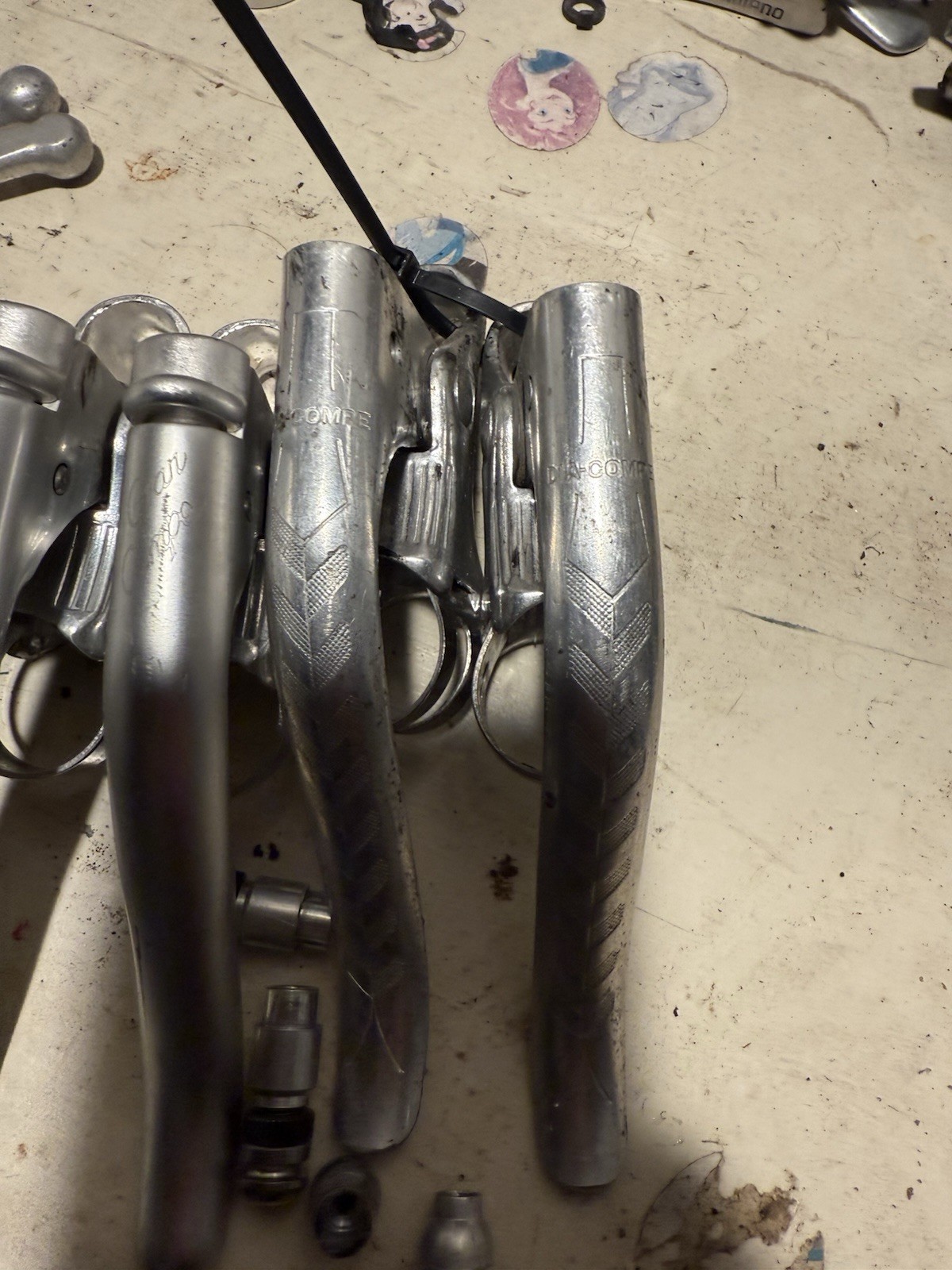 Three Sets of Dia Compe Brake Levers Vintage 80s Silver – Gran Compe