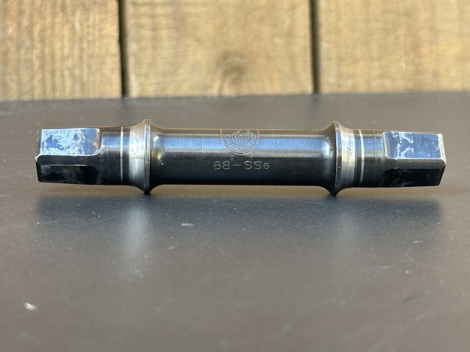 Vintage Campagnolo Athena 114mm 68-SSg Bottom Bracket Spindle Black