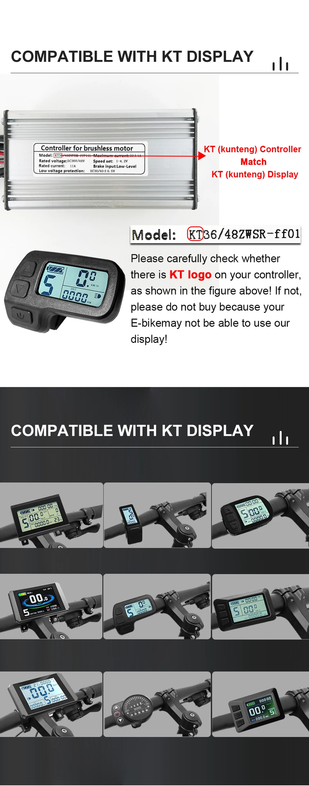 50A E-bike Sinewave/Squarewave Controller for Motor 2000W/3000W 48V/56V-90V