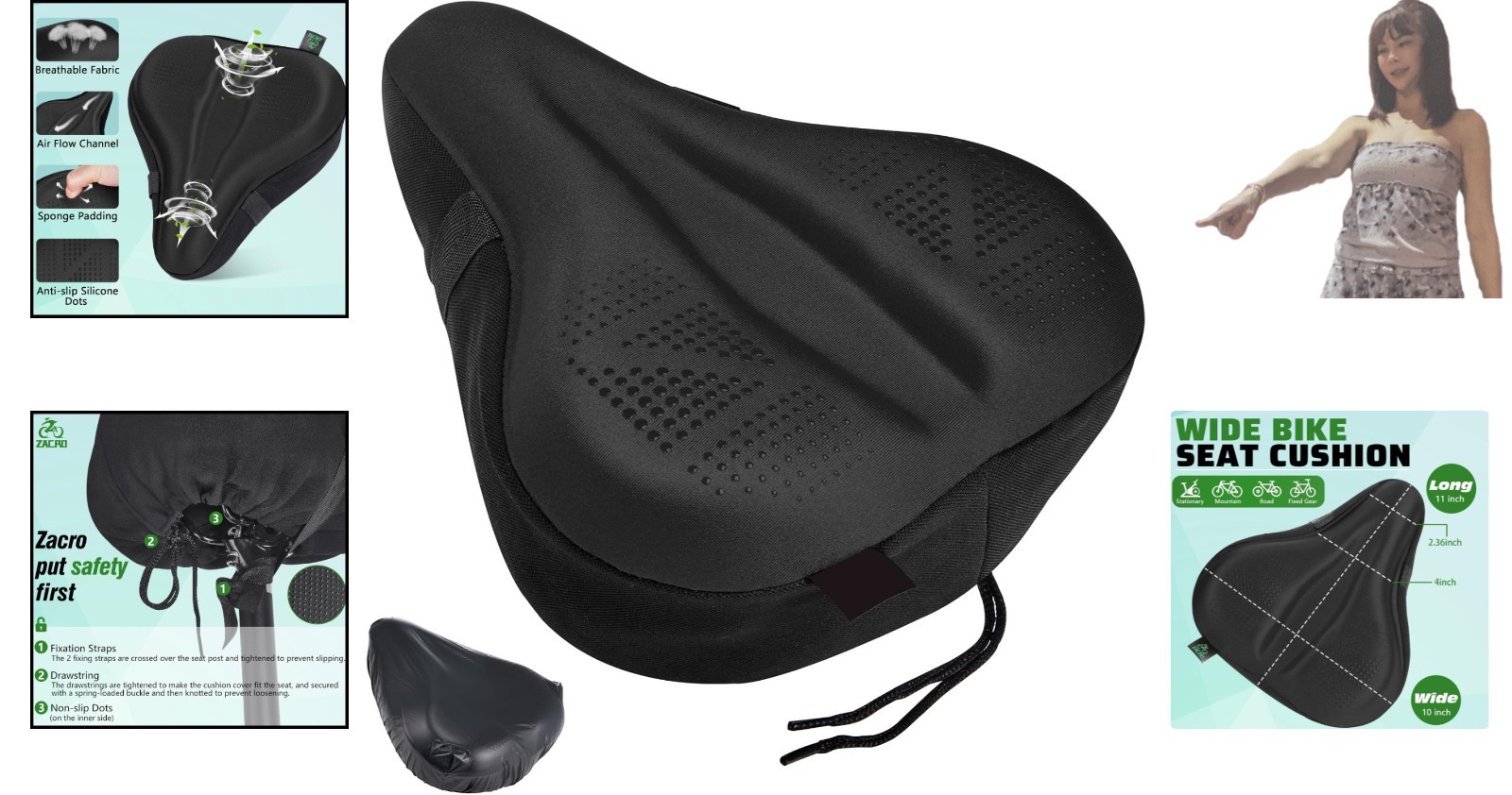 Luxurious Gel Bike Seat Cushion for Ultimate Comfort – Fits Peloton & Road Bikes