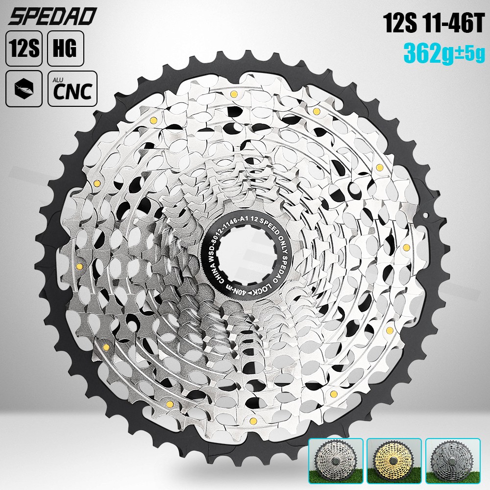 SPEDAO 12S 11-46T/11S 11-42T Cassette 325g Steel CNC HG for MTB Road Bike & Gravel