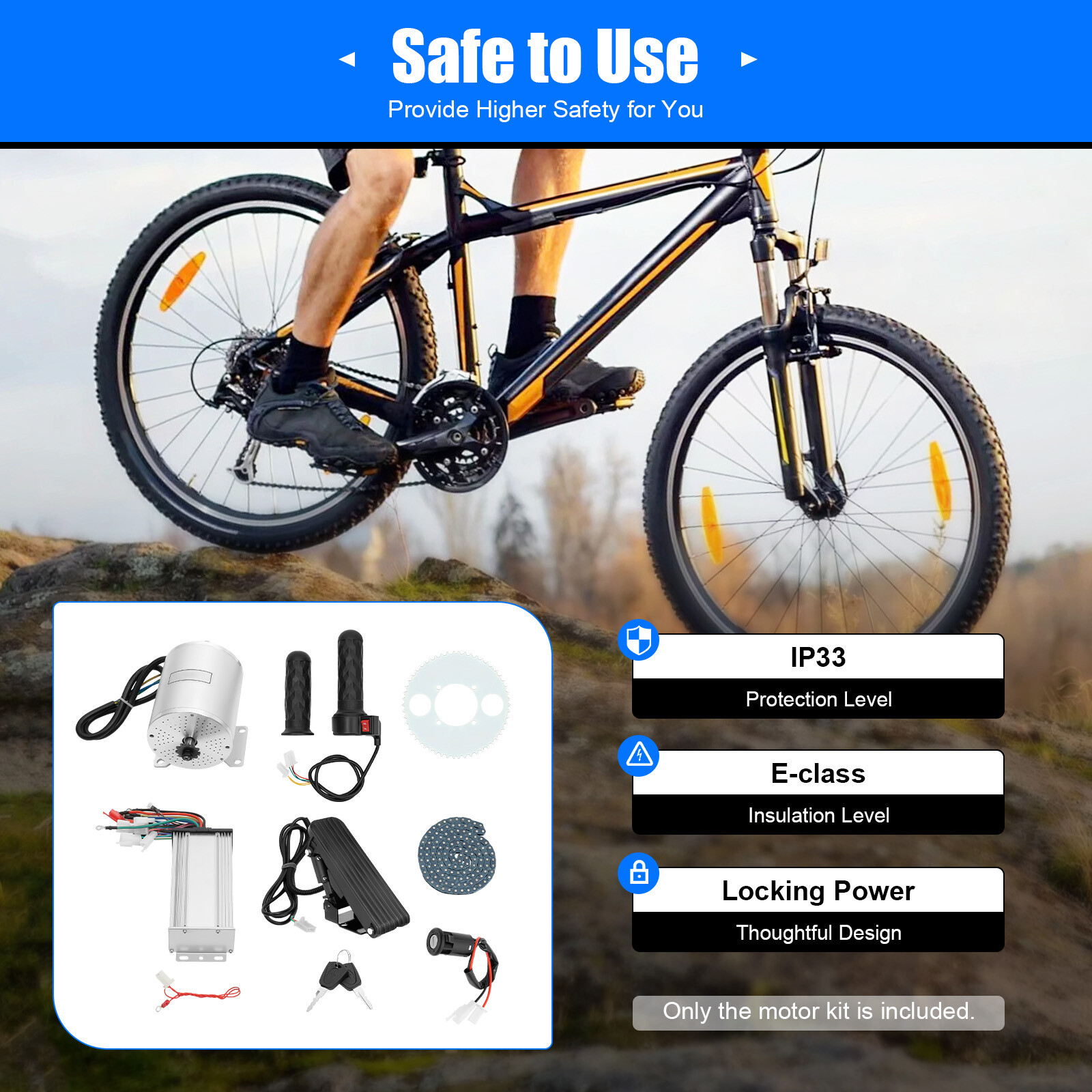 48V-72V 3000W BLDC Motor E-bike Brushless Motor Controller Kit For Scooters US