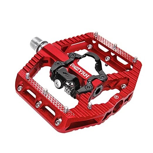 MTB Mountain Bike Pedals 3 Bearing Flat Platform Compatible with red 3 bearings