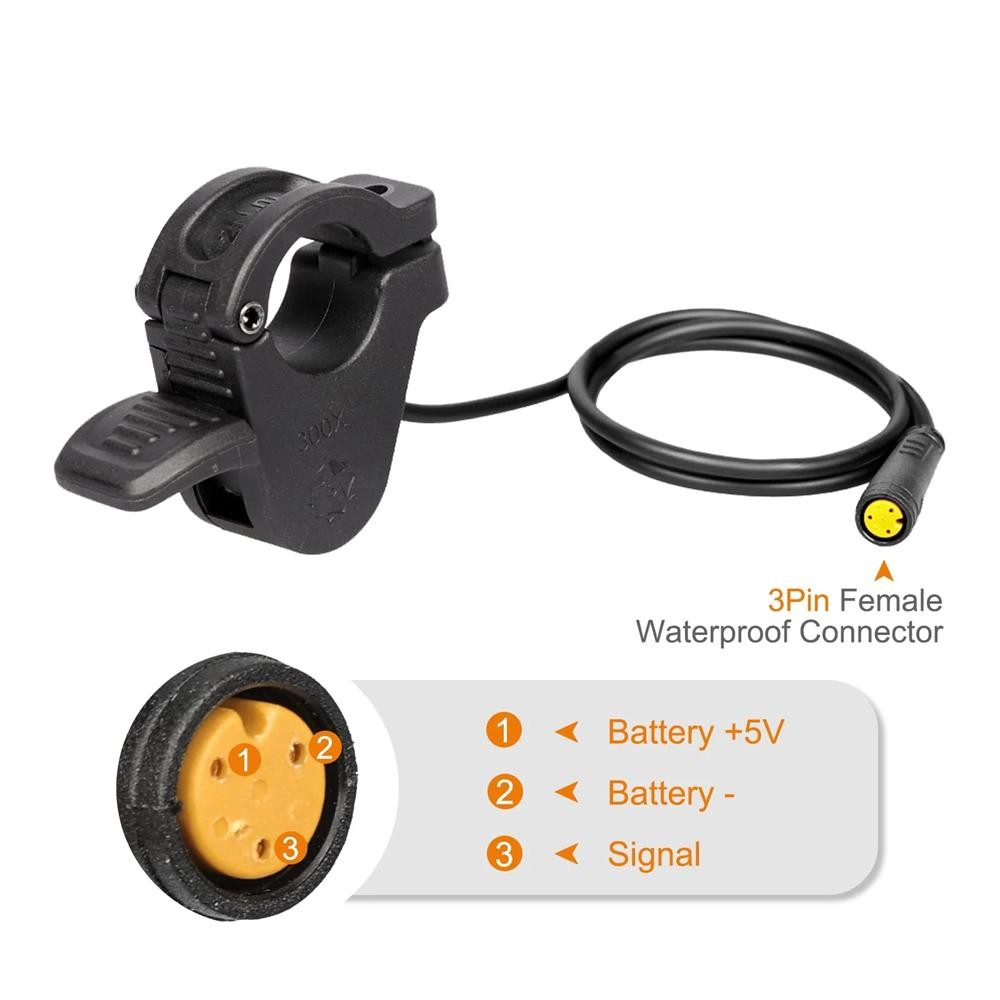 12V-72V E-bike Thumb Throttle 300X WP Plug For Bafang BBS01/02 BBSHD Mid Motor