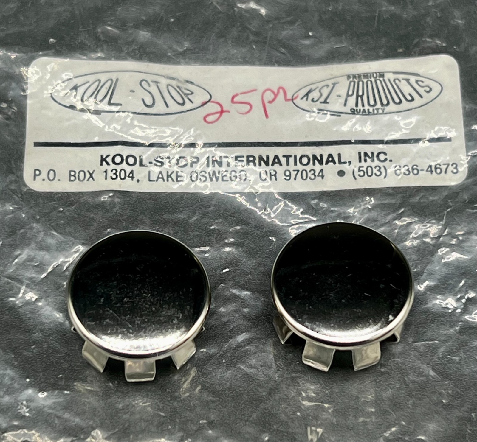 NOS Kool Stop Vintage Metal Bicycle Handlebar End Plugs/Road Bike/Silver/Chrome