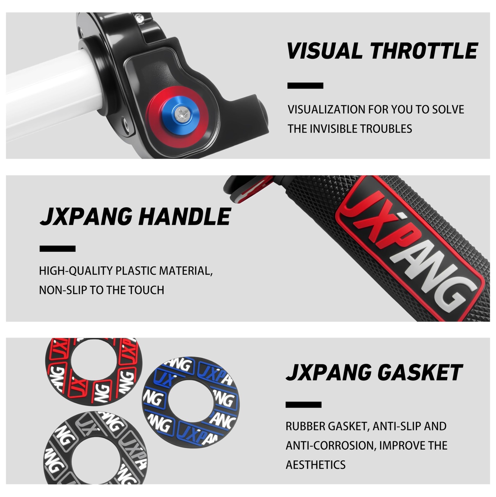 Jxpang 22Mm 7/8 Throttle Twists Grip Throttle Cable Upgraded Universal For