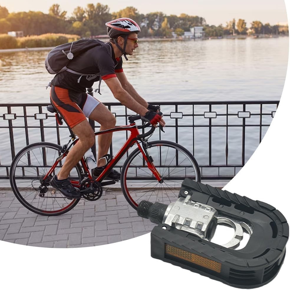 Folding Bicycle Bike Pedals for Ebike with Reflective Strips Wide Flat Pedals