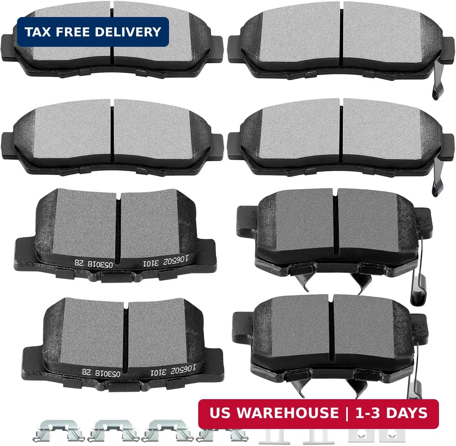 D1089 D1086 SCITOO Brake Pads Kits Front Ceramic Rear Semi-Metal 8pcs Fit For Ac