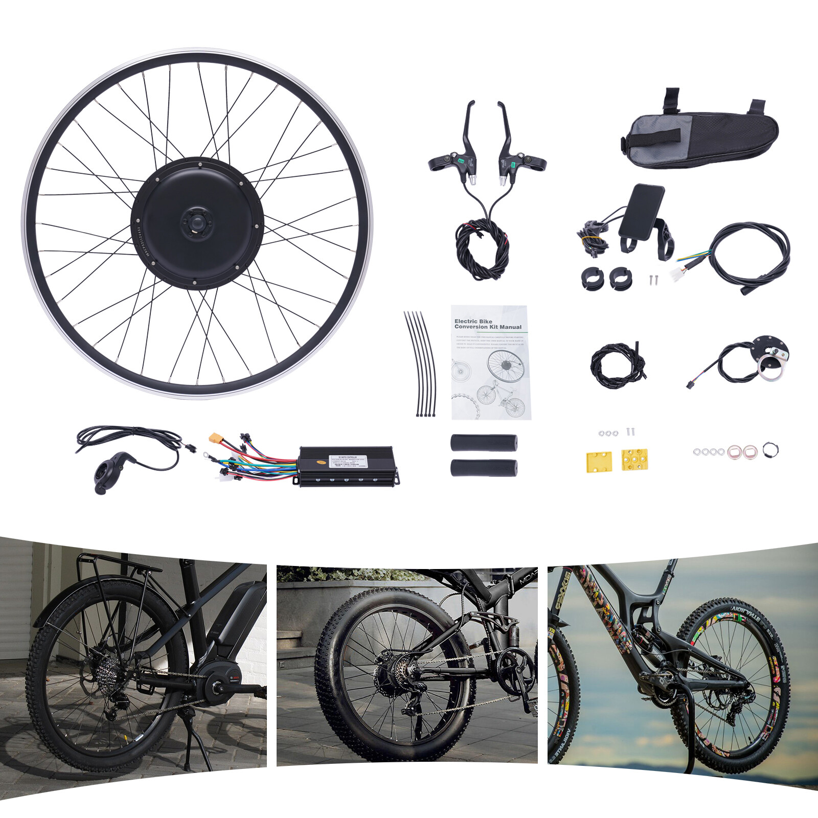 700C 28″/29» 1000W LCD Electric Bicycle Motor Conversion Kit Ebike Rear Wheel