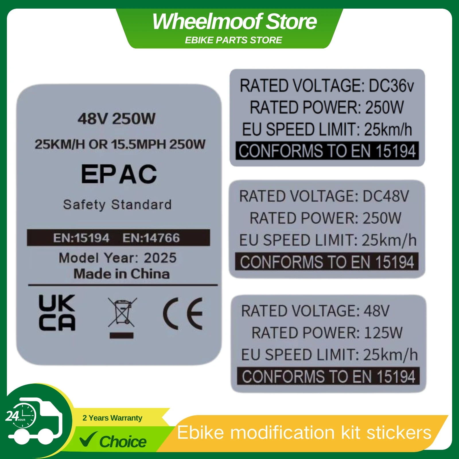 Ebike Modification Kit Stickers,36V 48V 250W Electric Bike Lable,Compataible for
