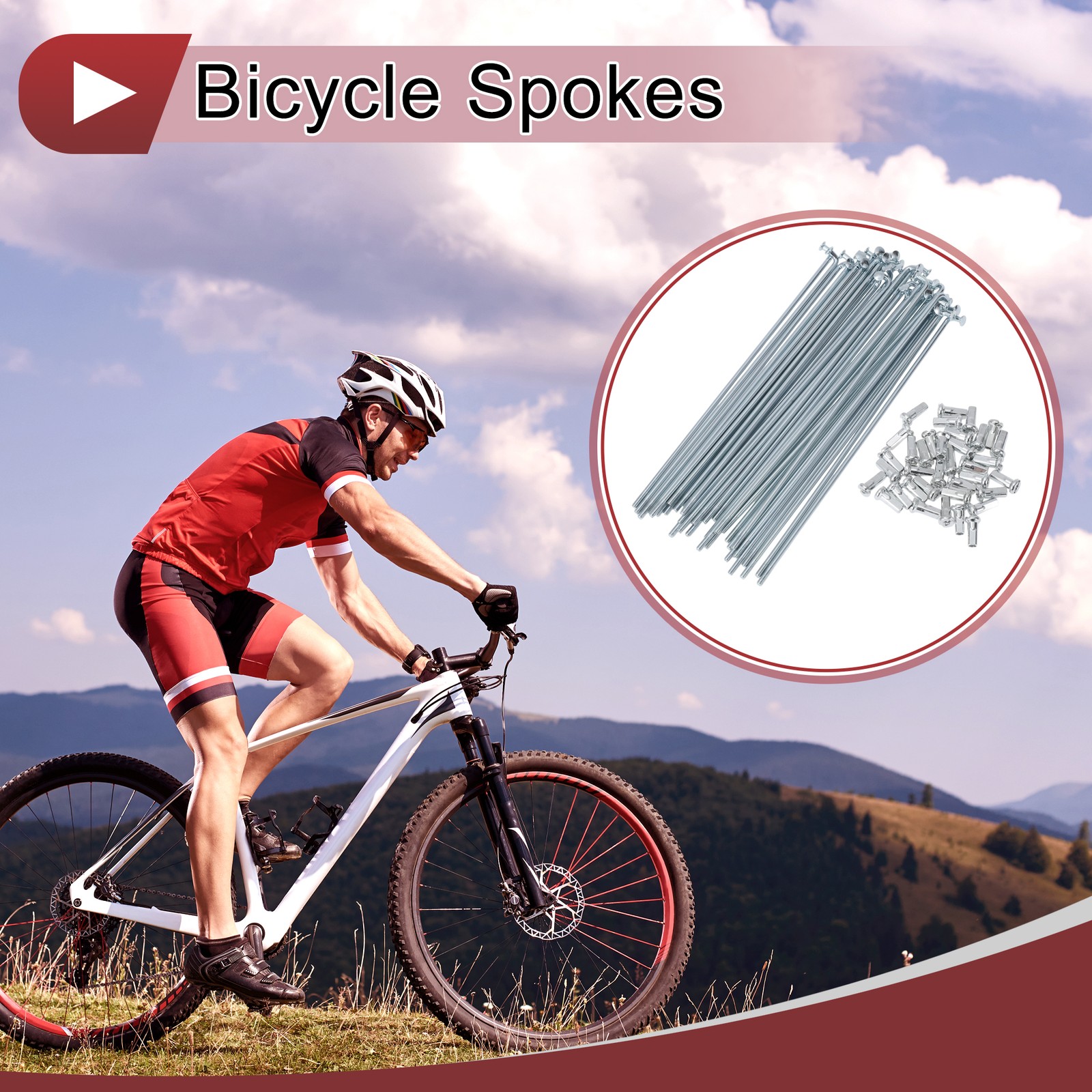 36Set 12G Bicycle Spokes 154mm Bike Wheel Spokes 45 Steel Galvanized Silver Tone