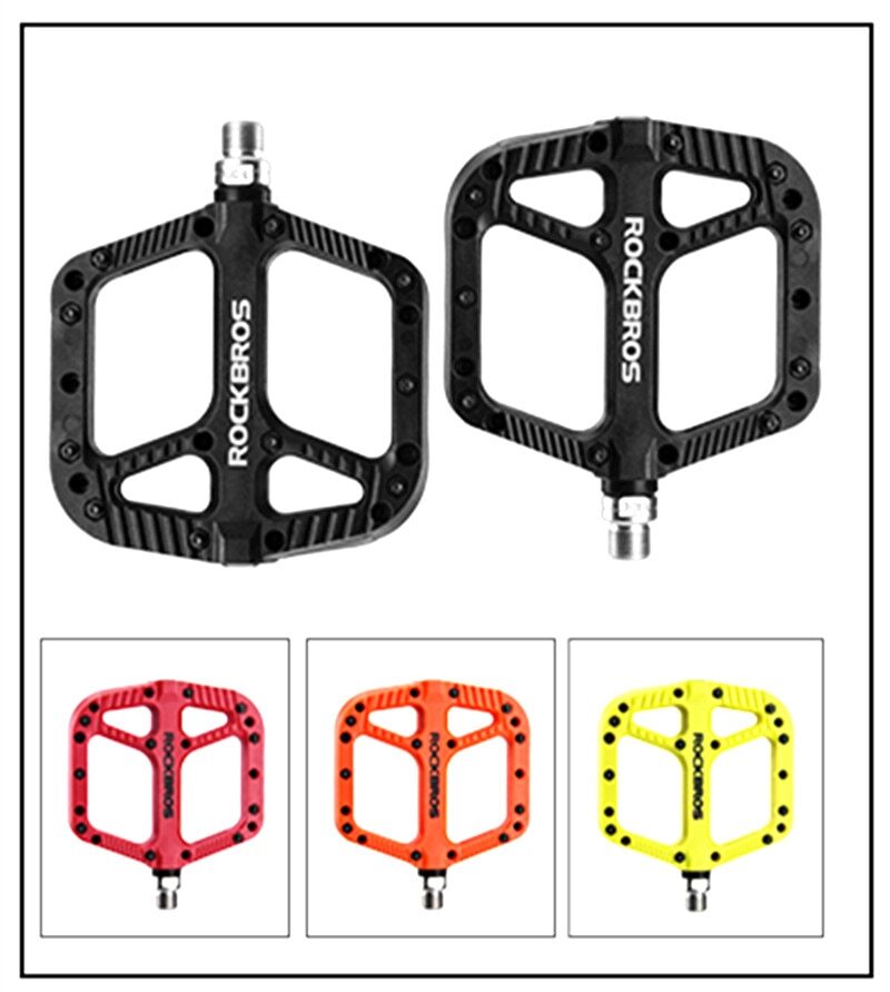 Rockbro Ultralight Extra Large Mountain Bike Pedals Nylon Composite Bearing 9/16