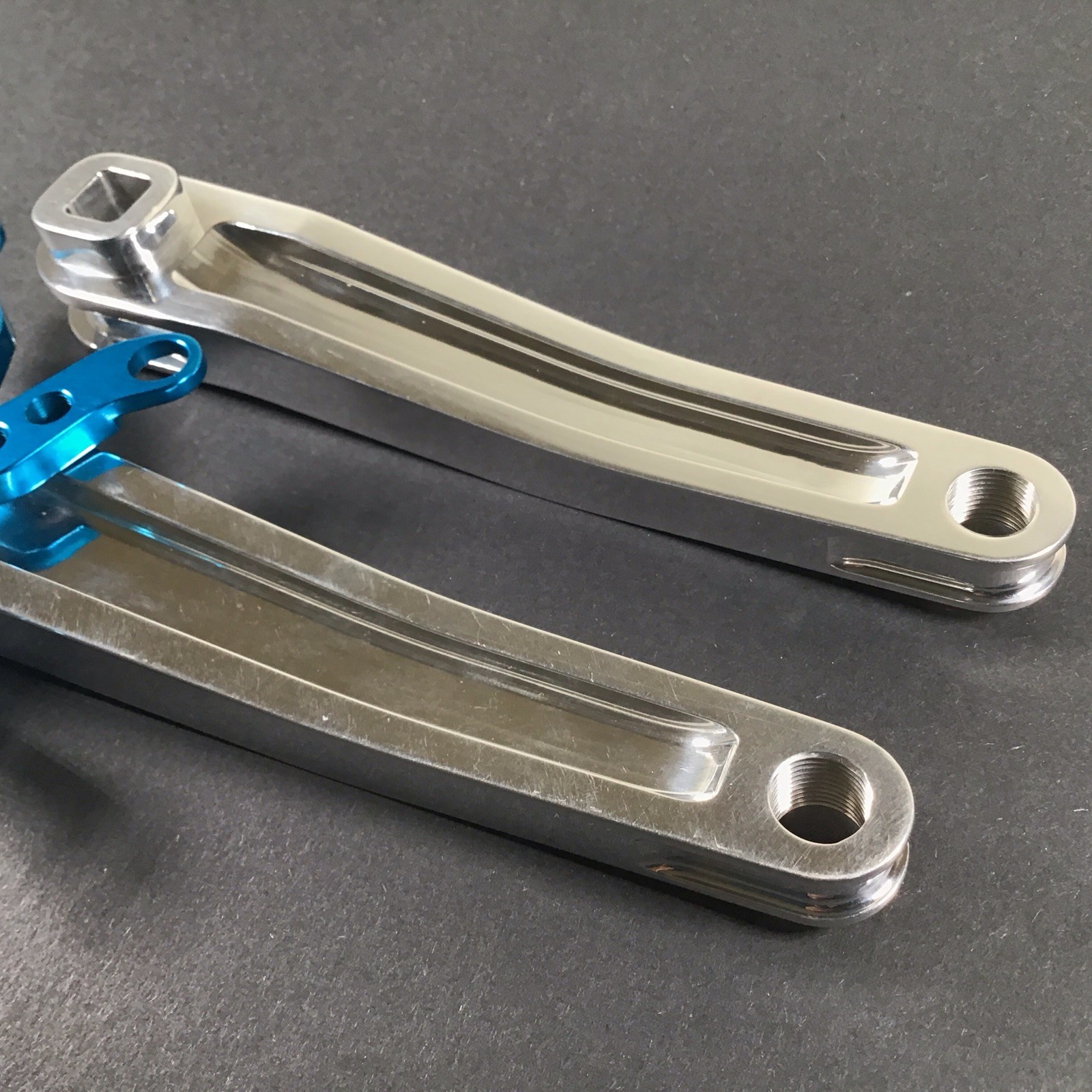 Kooka Crank Arm Set Silver/Blue 170mm 74/110 NOS Vintage MTB Grafton Yeti Klein