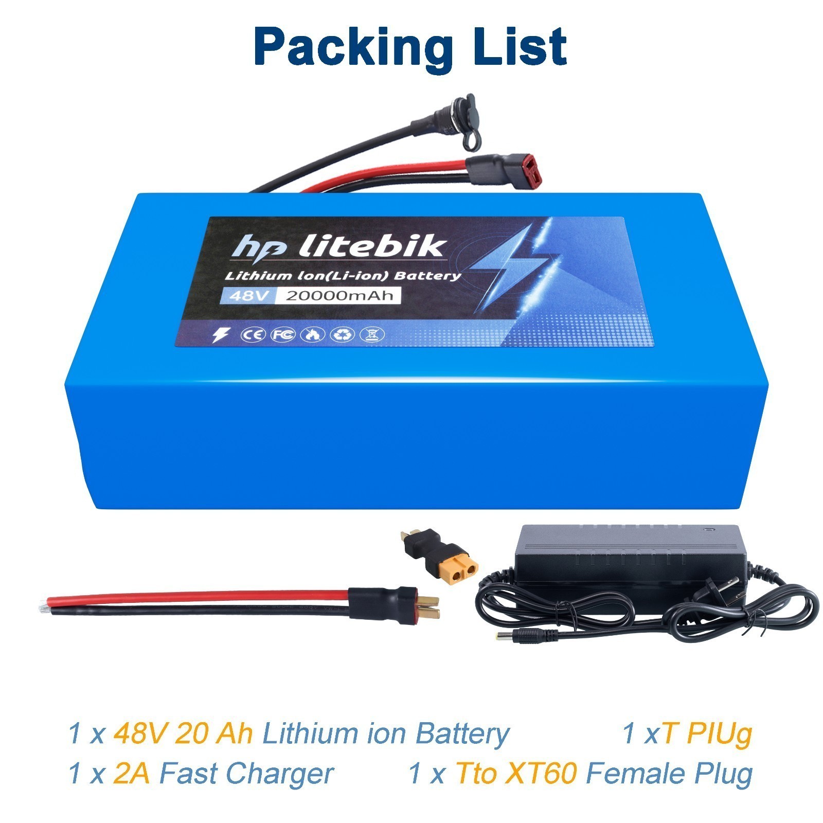72V 52V 48V 36V Ebike Lithium Battery 8Ah 10Ah 14Ah 20Ah ≤3600W Bicycle Motors