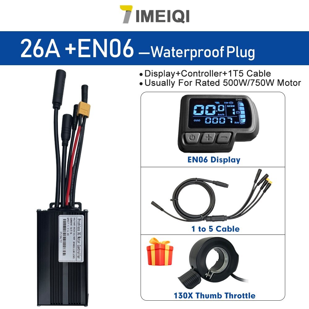 E-bike Sine Wave Waterproof Controller 36V/48V 17A 26A 30A with LCD S866 Display