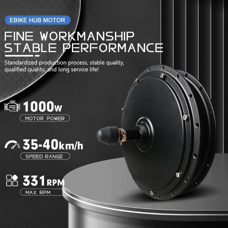 48V 1000W MTB E-Bike Conversion Kit Brushless Gearless Rear Rotate Hub Motor