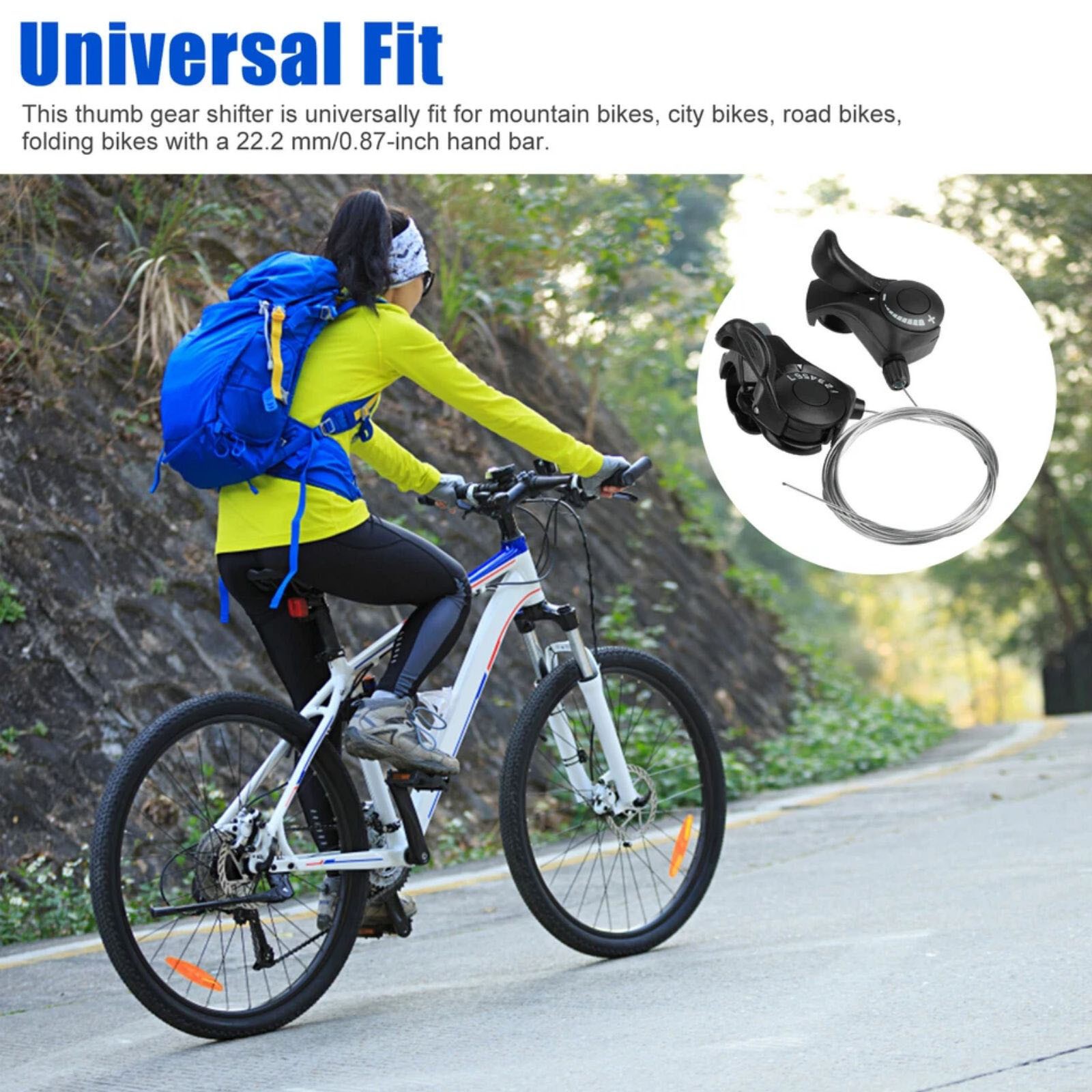 21-Speed MTB Shifters Set Aluminum Alloy w/Thumb Button Lever Control 3×7 Gears