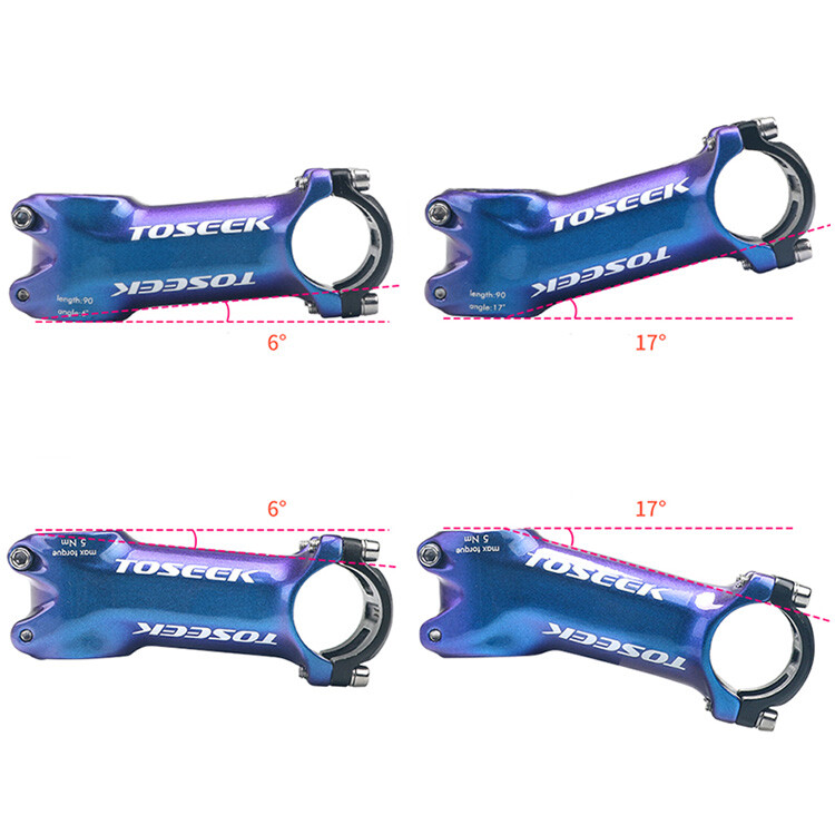 MTB Road Bike Handlebar Stem 31.8mm Aluminium Alloy Bicycle Stem Riser Toseek