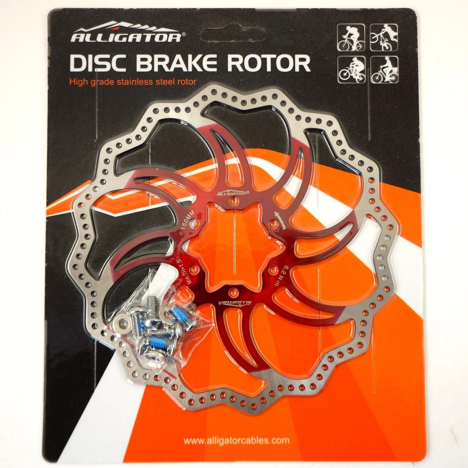 ALLIGATOR Starlite Disc Brake Rotor 160/180/203mm Fit MTB Road Bike – Red