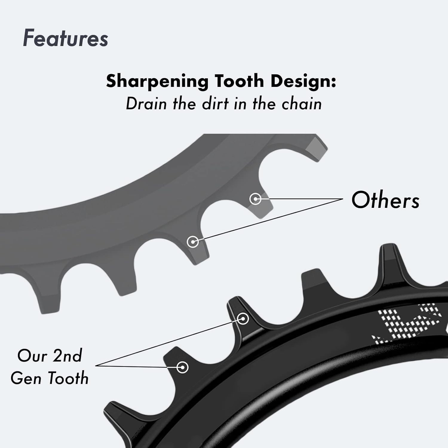 DJC 104BCD Bike Chainring – Durable and Easy-Clean Narrow Wide Tooth Design