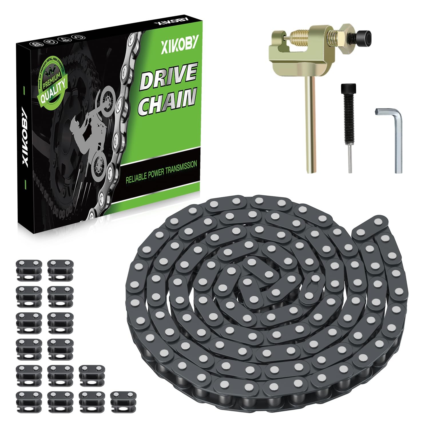 XIKOBY T8F Chain 116 Link Compatible with SYX Moto SSR X-pro MotoTec X-treme…