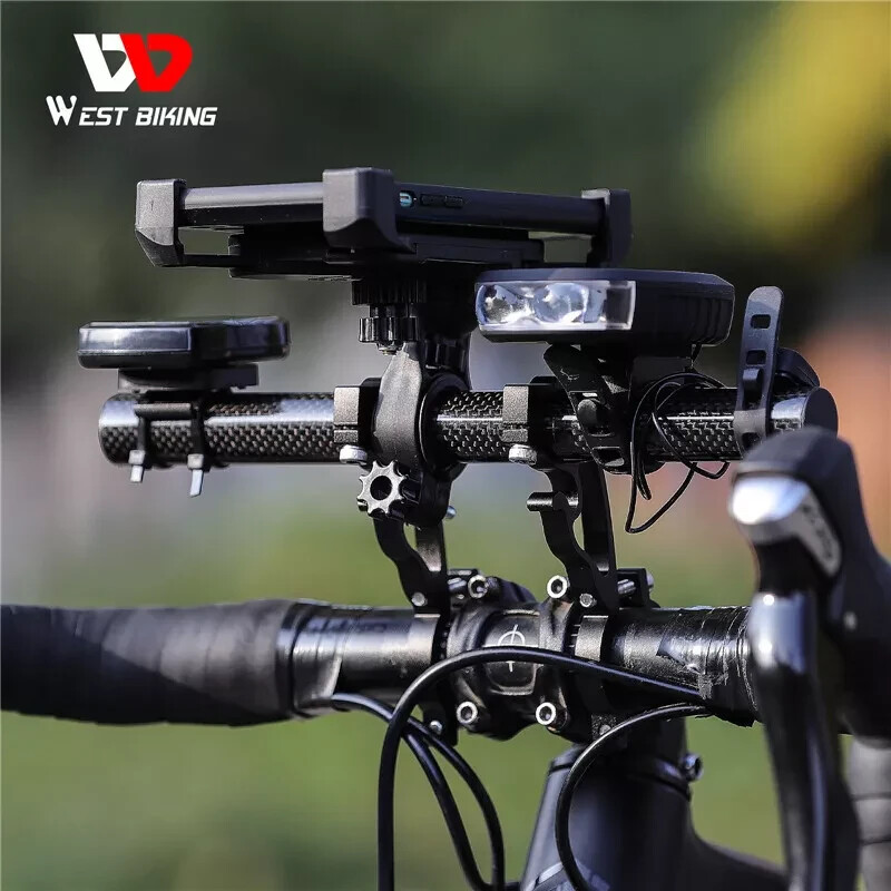 West Biking Bicycle Handlebar Extender Carbon Fiber Double Clamp Mount 18-35mm