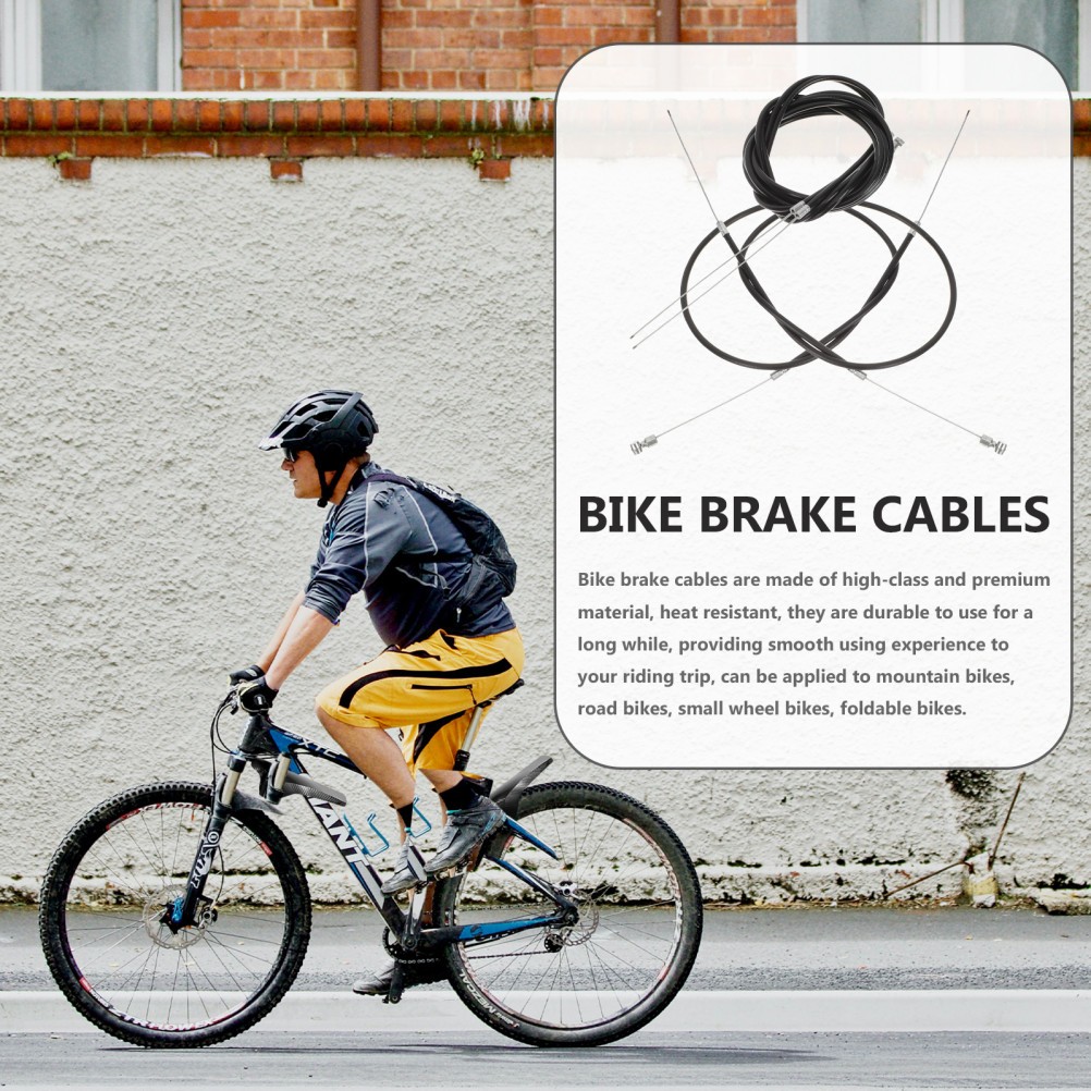 1 Set Professional Bike Brake Cable Kit Reusable Black Stainless Steel PVC