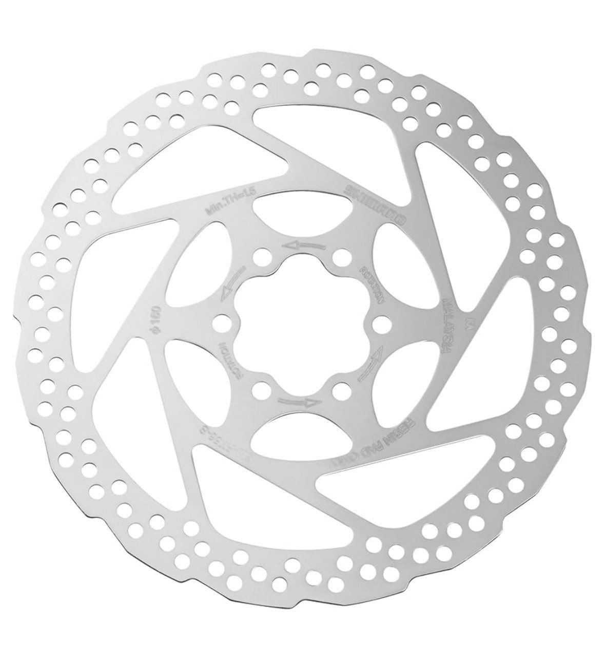 Shimano Deore SM-RT56-SP Disc Brake Rotor – 160mm, 6-Bolt, For Resin Pads Only,