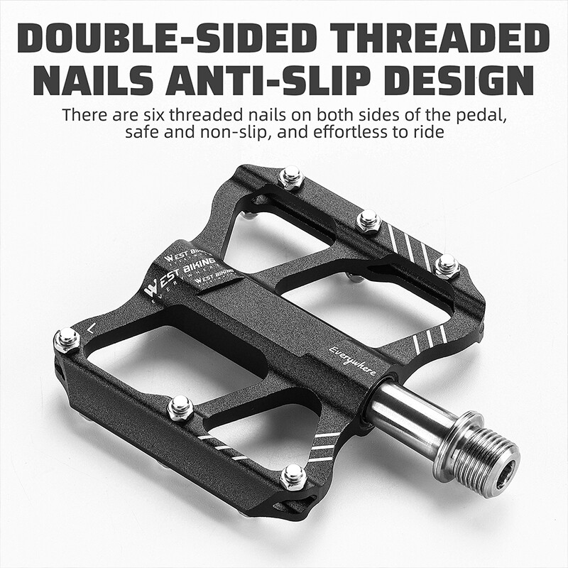 WEST BIKING Ultralight Titanium Bicycle Pedals Road Bike Flat Pedals 3 Bearings