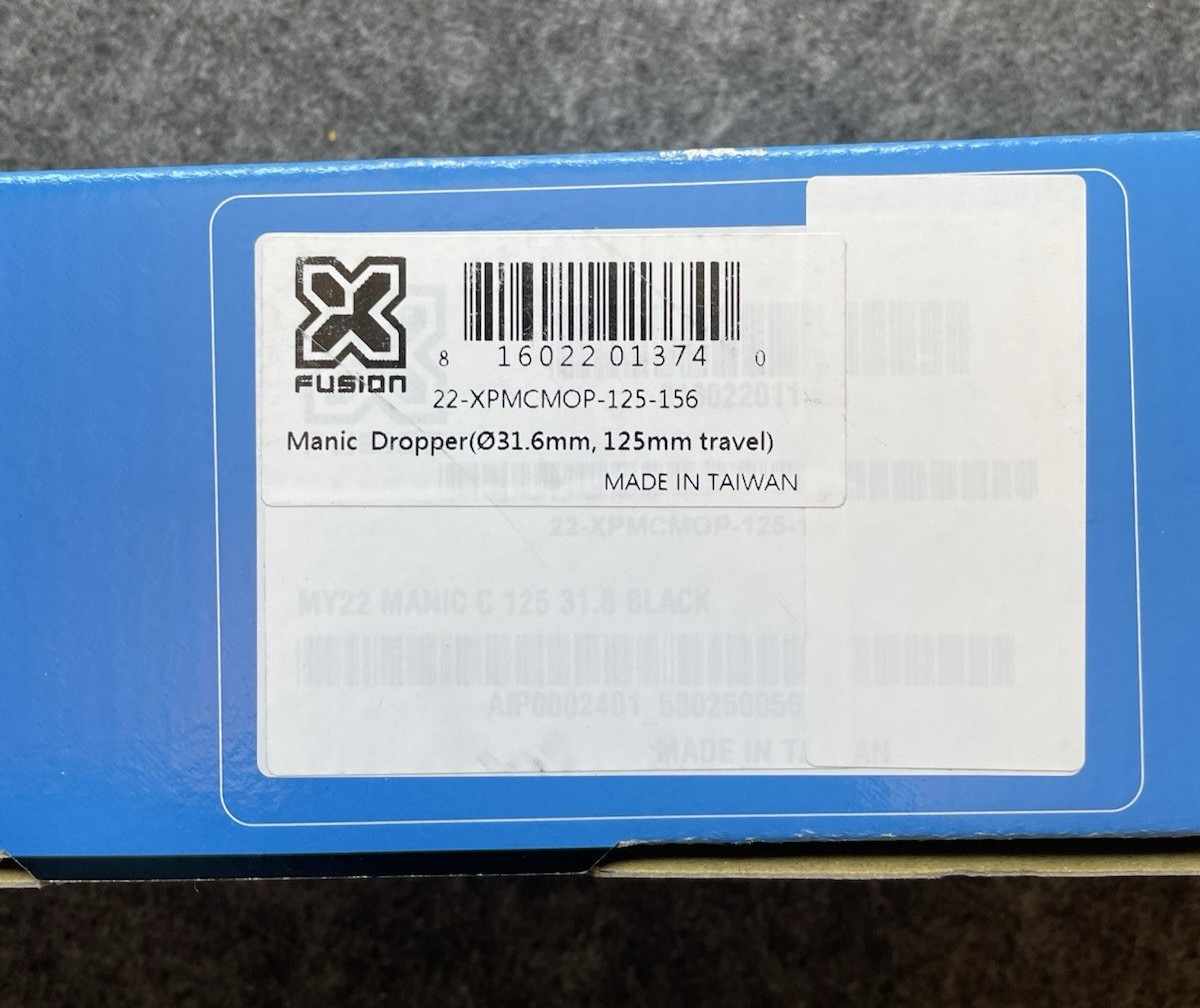 X-Fusion Manic Internal Remote Dropper Post, 31.6mm, 125mm Travel