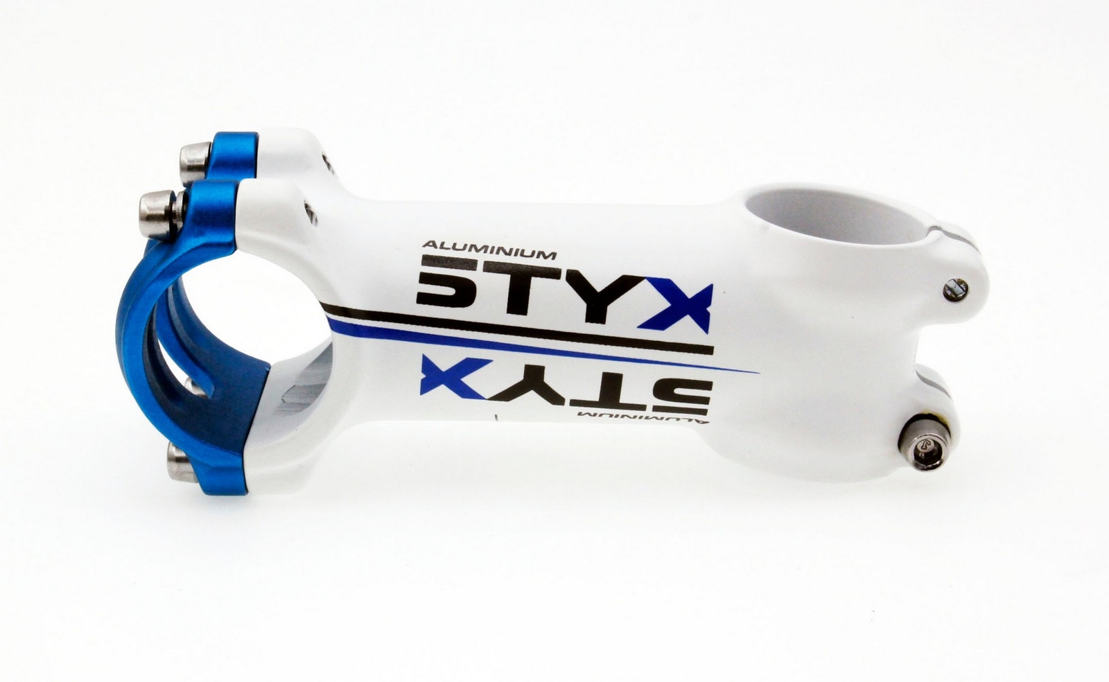 Styk Road MTB eBike Riding Bike Stem 5-Degree 31.8MM 90MM White Blue