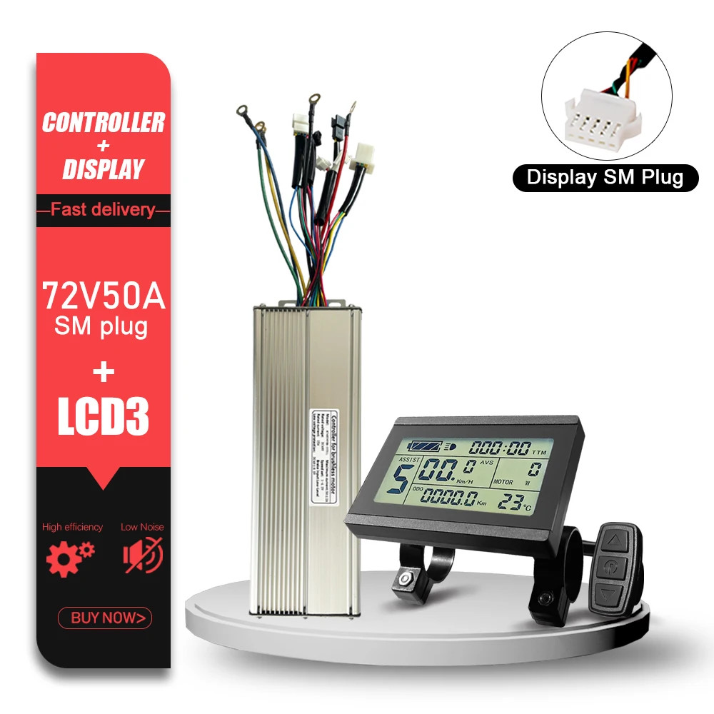 Electric Bike KT Brushless Controller 36V 48V 15A/17A/22A/30A/35A/50A SM Plug